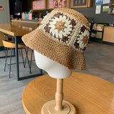 Straw Hat Flower Hand-Woven Straw Hat for Women