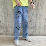 Anime Print Jeans Denim Pants for men Clothing Print Casual Jeans