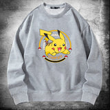 Men and Women Pokemon Pikachu Hoodie Anime Pikachu round Neck Pullover