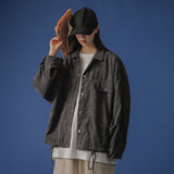 Corduroy Patch Jacket Autumn Vintage Corduroy Baggy Coat