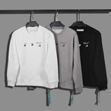 Off White Sweatshirts Long Sleeve round Neck Neck Sweater for Men and Women Autumn and Winter Gradient Arrow Print Series round Neck Sweater