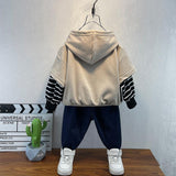 Toddler Boys Sweater Boy's Hoody Spring and Autumn Clothes Children Fake Two Pieces