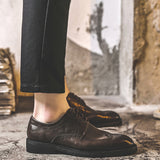 Indo Western Shoes British Fashion Retro Pointed Casual Leather Shoes Brogue Men's Shoes