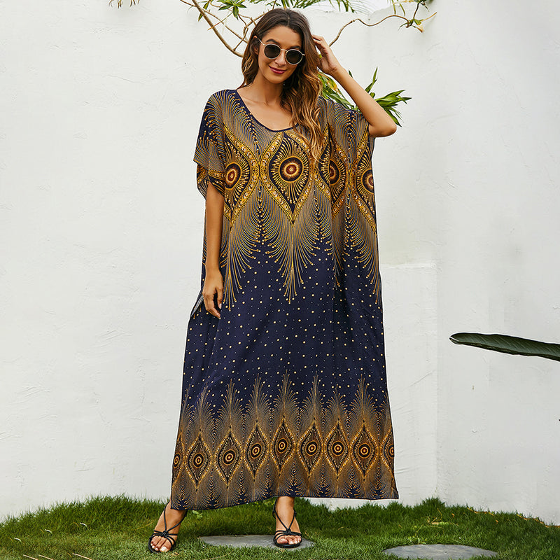 Women Plus Size Dresses Spring/Summer Loose Printed Dress