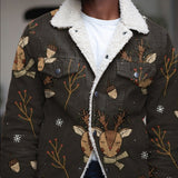 John Dutton Jacket Autumn and Winter Men's Coat Christmas Elk Printing Men's Jacket