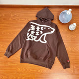 Human Made Hoodie Polar Bear Velvet Padded Hooded Sweatshirt Loose Couple