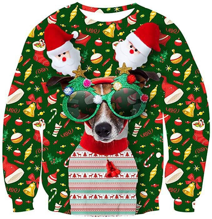 Black Christmas Sweater Winter Christmas 3D Printing Casual Loose Sweatshirt