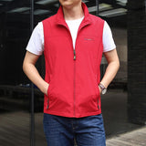 Mens Golf Vest Sports Slim Jacket Men's Sport Leisure Vest Men's Frock Vest Multi-Pocket Overalls