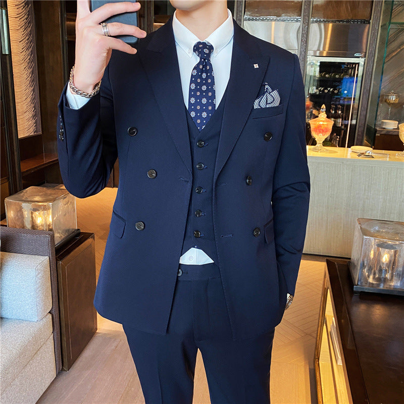 Double Brewed Seersucker Suit Men's Casual Slim Fit Blazer