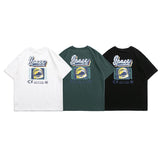 Men T Shirt Summer Casual Tops Men's Clothes Summer Wear Retro Men's round Neck Short Sleeve Beautiful Casual Helmet Printed T-shirt Fashion