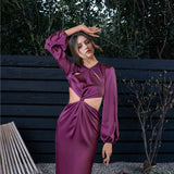 Bella Hadid Dress Sexy Backless Lace up Gown Dress Hollow out Slightly Flared