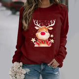 Black Christmas Sweater Christmas Pattern round Neck Sweater for Women