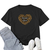 Boy Mama T Shirts Bengal Mama Leopard Print Heart Printing T-shirt