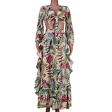 Women Bohemian Dress Summer Women's Clothing Sexy V-neck Long Sleeve