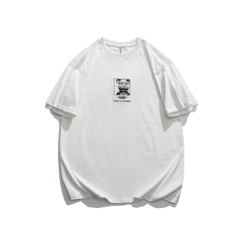 2022 Summer Man Outfits Embroidered Short Sleeve