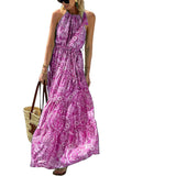 Women Bohemian Dress Women's Summer Sleeveless Printed Dress