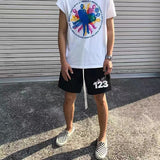 Rrr123 Shorts Printed Shorts Loose Casual Drawstring Shorts
