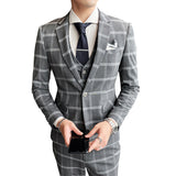 Seersucker Suit Men's Three-Piece Suit