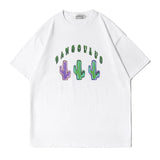 Men's T Shirt Summer Casual Tops Cactus Printed Short Sleeve T-shirt Men's round Neck Half Sleeve Boyfriend Harajuku Style Trendy Loose Half Sleeve
