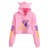 In Memory of Kobe Hoodie Kobe Memorial Clothing Casual Navel Cat Ears Hooded Sweater for Women