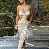 Fall Women's Clothing Sexy Print Long Dress