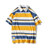 Men's T-Shirt Summer Striped Large Size Short Sleeve T-shirt