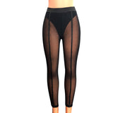 Kesha Black Dress Women's Sexy Tight Mesh See-through Leggings Trousers