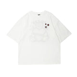 Men's T Shirt Summer Casual Tops Cartoon Bear Printed Short Sleeve T-shirt Men's round Neck Half Sleeve Boyfriend Harajuku Style Trendy Loose