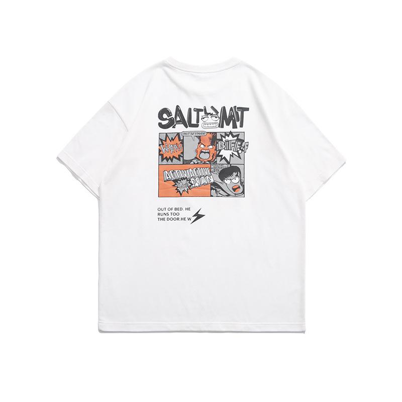 Men T Shirt Summer Casual Tops Men's Clothes Summer Wear Vintage Men's round Neck Short Sleeve Casual Loose Cartoon Printed T-shirt