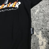 Thrasher T Shirt Summer Skateboard Flame Limited T-shirt Couple