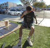 Present T Shirt Distressed Letters Printed Loose Couple round Neck