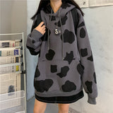 Gothic Lolita Harajuku Style Clothing Hooded Sweater Versatile Student Mid-Length Coat