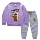 Children Pokemon Pikachu Hoodie & Pant Set Two-Piece Baby Cotton Sweater Set
