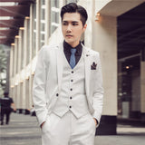 Seersucker Suit Men's Suit Three-Piece Suit Evening Gown