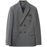 Double Brewed Seersucker Suit Fall Winter Men Suit Slim Fit Casual Dress