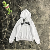 Thrasher T Shirt Autumn Flame Letter Hooded Sweater Cotton Loose Sports