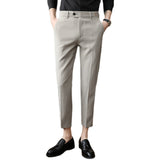 Men Trousers Business Letter Embroidery Small Suit Pants Men