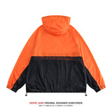 Men Sun Protection Clothing Summer Color Contrast Patchwork Loose Casual Light Thin Coat