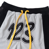 Rrr123 Shorts Drawstring Sports Shorts 123 Embroidered Mesh Breathable Shorts