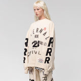 Rrr123 Sweatshirt Fog Fear of God X Rrr123 Joint Name Revival Printing Distressed