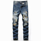 J Shaped Jeans Men's Pants Trendy Slim Denim Straight-Leg Pants