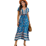 Beth Dutton Bohemian Dress Summer Spring Midi Dresses Vacation Beach Dress for Women