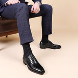 Indo Western Shoes Square Toe Laces Leather Shoes Men's Derby plus Size Men's Leather Shoes