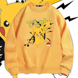 Men and Women Pokemon Pikachu Hoodie Crew Neck Pullover Sweatshirt