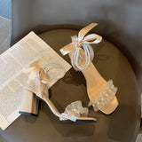 Nude Block Heel Sandals