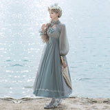 Gothic Lolita Harajuku Style Clothing Light Lolita Dress JSK Mid-High Waist CLA Chiffon Dress for Women Summer