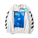 Off White Sweatshirts Long Sleeve Round Neck Sweater Autumn And Winter Mona Lisa Portrait Pattern Terry Sweater