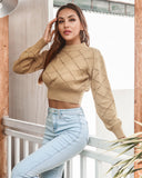 Preppy Aesthetic Outfits Knitwear Rhombus Midriff-Baring Sweater