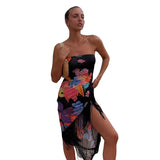 Music Festivals Rave Outfits Dress Spring and Summer Print Tassels Slim-Fit Women's Dress