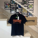 Thrasher T Shirt Thrasher Black Flame Print Loose Short Sleeve